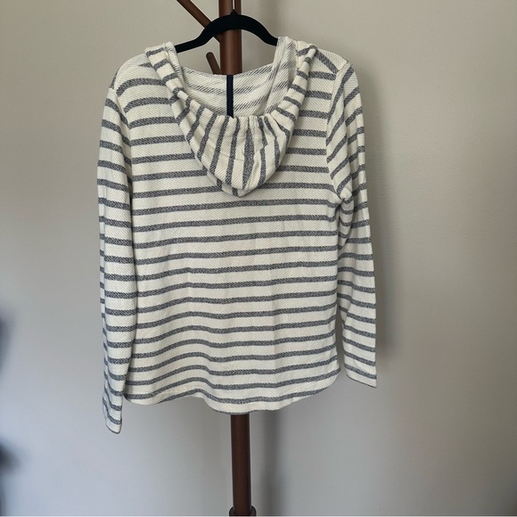 French Terry V-Neck Baja-Stripe Pullover Hoodie Old Navy Womens Small - Picture 2 of 5
